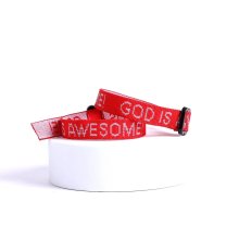 God Is Awesome Red Woven Bracelet - Pack of 25