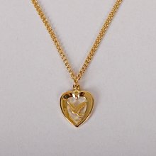 18" Gold Over Sterling Silver Dove Heart Necklace