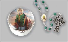 Saint Patrick Rosary with Porcelain Box
