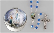 Our Lady Of Lourdes Rosary with Porcelain Box