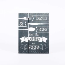 Taste & See Chalk Print Wood Slat Wall Decor