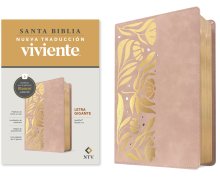Biblia letra gigante NTV con Filament (SentiPiel, Rosado oro, Letra Roja)