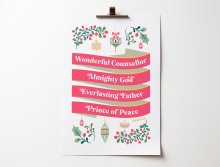 Wonderful counsellor Isaiah 9 verse 6 poster. A4