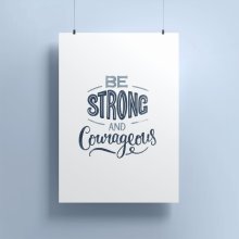 Be Strong And Courageous A4 Print