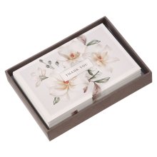 Boxed Cards-Thank You-White Floral (Box Of 20)
