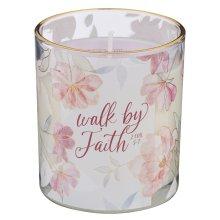 Glass Candle Walk By Faith 2 Cor. 5:7
