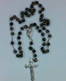 Black Cloison Bead Rosary