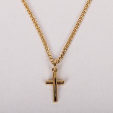 16-18" Gold Over Sterling Silver Small Cross Necklace