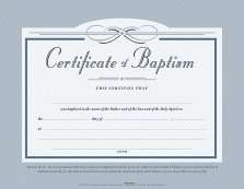 Certificate of Baptism (5.5" x 3.5") (Pack Of 6)
