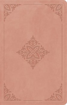 ESV Large Print Thinline Reference Bible, Red Letter (TruTone, Blush Rose, Fleur-de-lis Design)