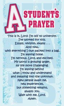 Prayer Card - Student's Prayer (Light Blue)