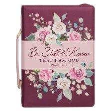 Large Bible Cover Fashion Burgundy Be Still Ps. 46:10