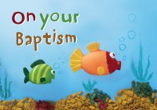 Pack of 6 On Your Baptism - Two Fishes (Child)-Standard Cards