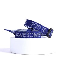 God Is Awesome Royal Blue Woven Bracelet - Pack of 25