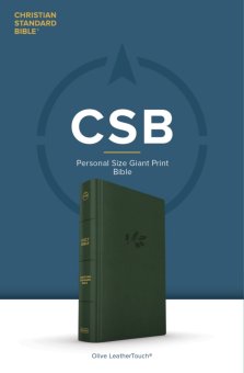 CSB Personal Size Giant Print Bible, Olive, Indexed