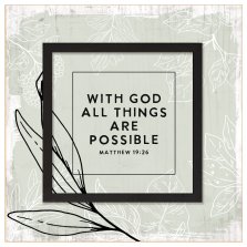 Plaque-Layered Grace-With God All Things (6" x 6")