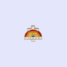 Jesus With Cross & Rainbow Lapel Pin - Pack of 3