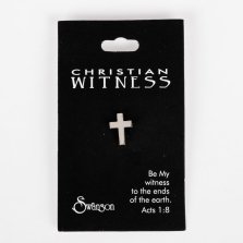 Lapel Pin Cross Silver 1/2In Pack of 6