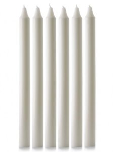 15" x 1 1/8" Advent Candle Set - White - Pack of 6 (over-dipped)