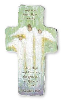 5 3/4" Faith, Hope & Love Artmetal Cross