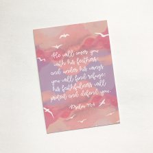 Under His Wings (Sunset) - Christian Sharing Card