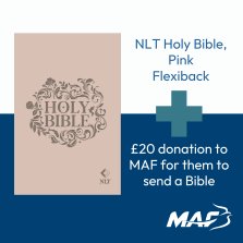 NLT Holy Bible, Pink Flexiback and MAF Bible Donation