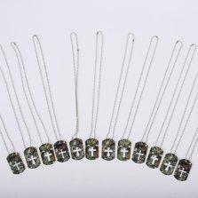 Camouflage Dog Tag Necklace - Pack of 12