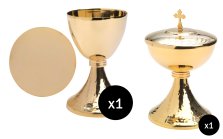 19.5cm Gold Plated Chalice & Ciborium With Paten