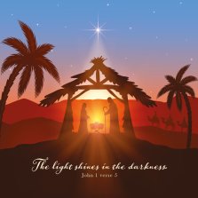 Stable Scene (Pack of 10) Charity Christian Christmas Cards - Home For Good