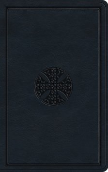 ESV Large Print Value Thinline Bible (TruTone, Navy, Mosaic Cross Design)