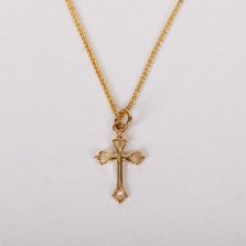 16-18" Gold Over Sterling Silver Cutout Cross Necklace