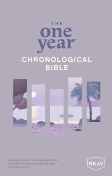NKJV One Year Chronological Bible, Blue, Paperback, Reading Plan, Scripture Index, Bible Timeline, Historical Dates, Presentation Page