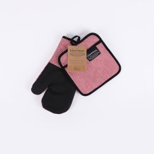 Homemade Memories Red Striped Oven Mitt Set