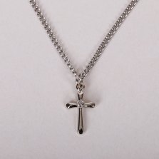 16-18" Sterling Silver Small Cross Jewel Necklace