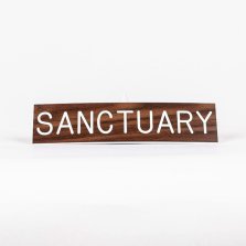 Sign Engraved Sanctuary Walnut