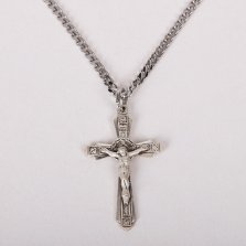 24" Sterling Silver Crucifix Necklace