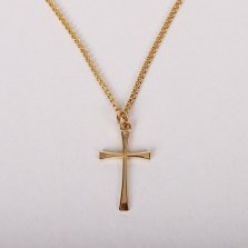 18" Gold Over Sterling Silver Cross Necklace