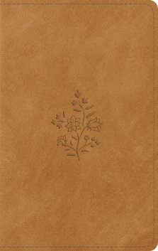 ESV Giant Print Personal Size Bible, Red Letter, Thumb Indexed (TruTone, Nubuck Caramel, Wildflower Design)