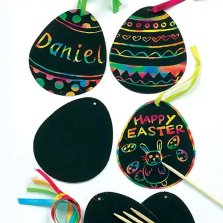 Scratch Art Egg Decorations - Pack of 12