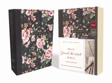 NKJV, Journal the Word Bible, Cloth over Board, Blue Floral, Red Letter, Comfort Print