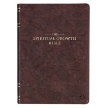 NLT Spiritual Growth Bible, Brown, Imitation Leather, Articles, Book Introductions, Character Profiles, Cross-References, Topical Index, Presentation Page, Ribbon Markers, Thumb Index