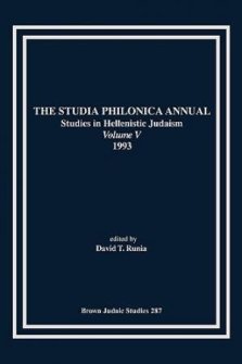 The Studia Philonica Annual V, 1993