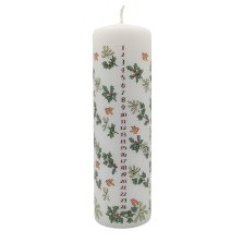 20cm Holly and Ivy Pillar Advent Candle - Single