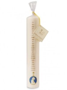 30.5 x 5 cm Large White Pillar Advent Candle (Mother and Child) - Single