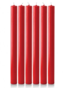 12" x 1" Advent Candle Set - Red - Pack of 6 (Over-Dipped)