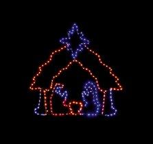 67 x 66cm Twinkling Flexibrights Nativity