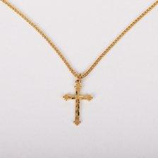 18" Gold Over Sterling Silver Cross Cut Necklace
