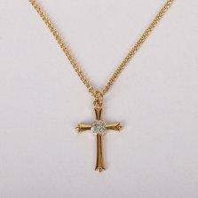 18" Gold Over Sterling Silver Cross Necklace