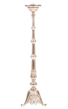 Nickel Plated Altar Candle Stand H 110 cm (silver colour)