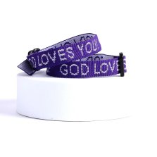 God Loves You Purple Woven Bracelet - Pack of 25